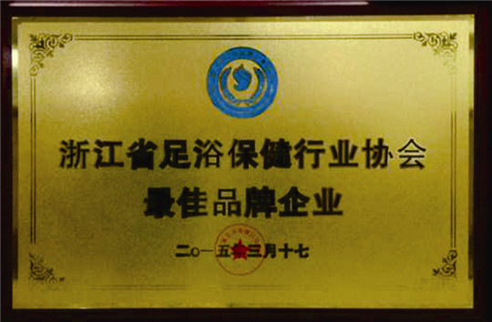 浙江省足浴行業(yè)保健協(xié)會(huì)最佳品牌企業(yè)